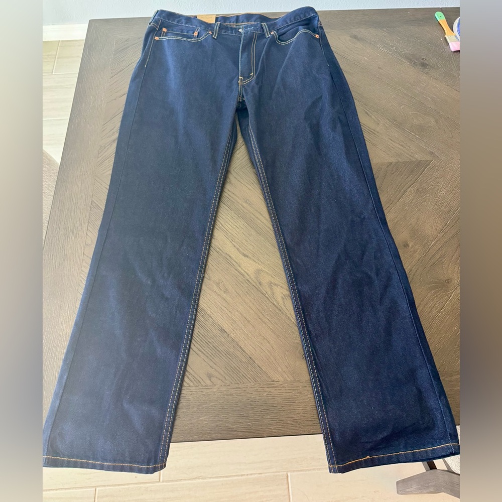 Levi Strauss 36x32 514 Straight Dark Denim Jeans. NWT